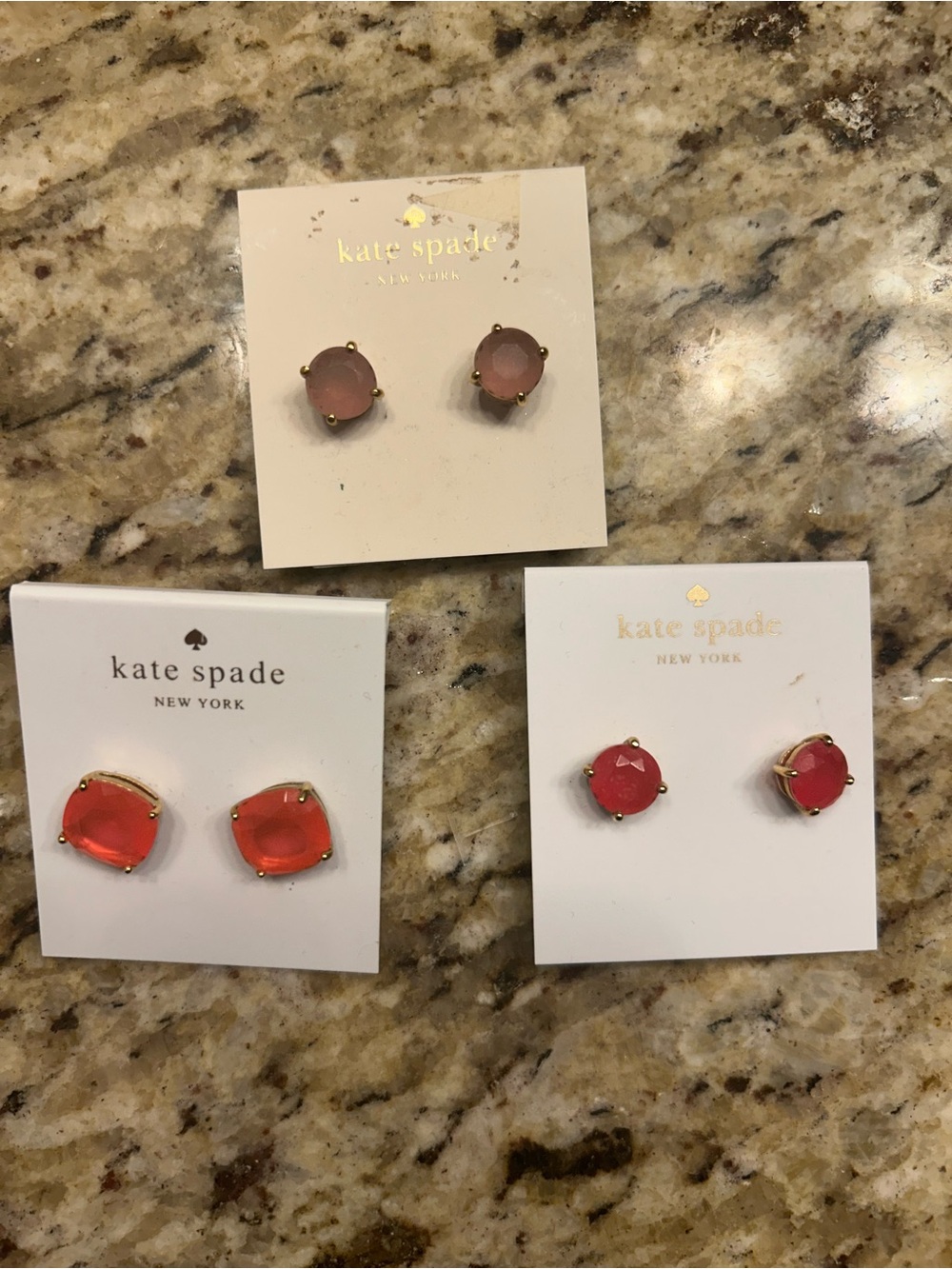 kate spade New York Pink and Coral Stud Earrings Set